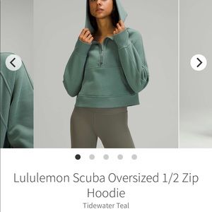 Lululemon Scuba half-zip Tidewater Teal XS/S